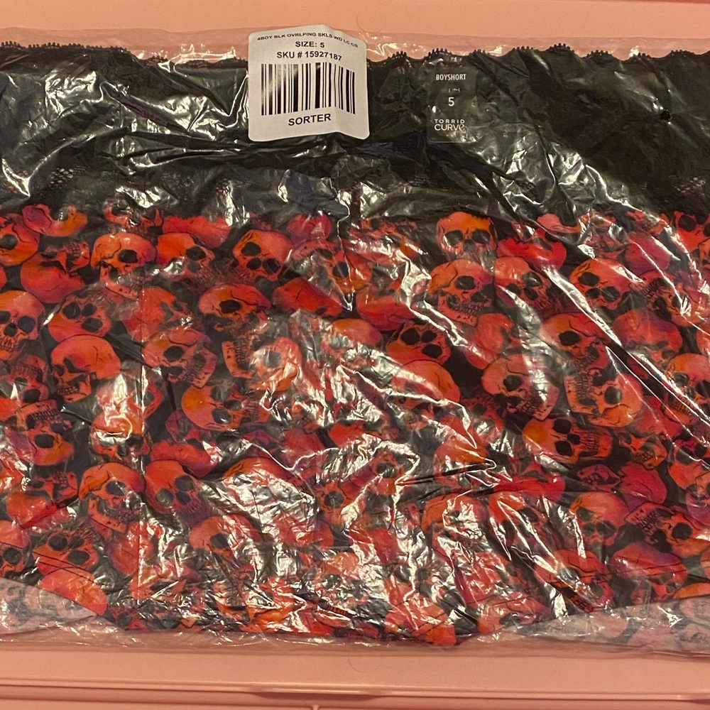 Torrid Curve Boy Shorts Skulls and Lace Panties. NWT!! - Picture 2 of 6